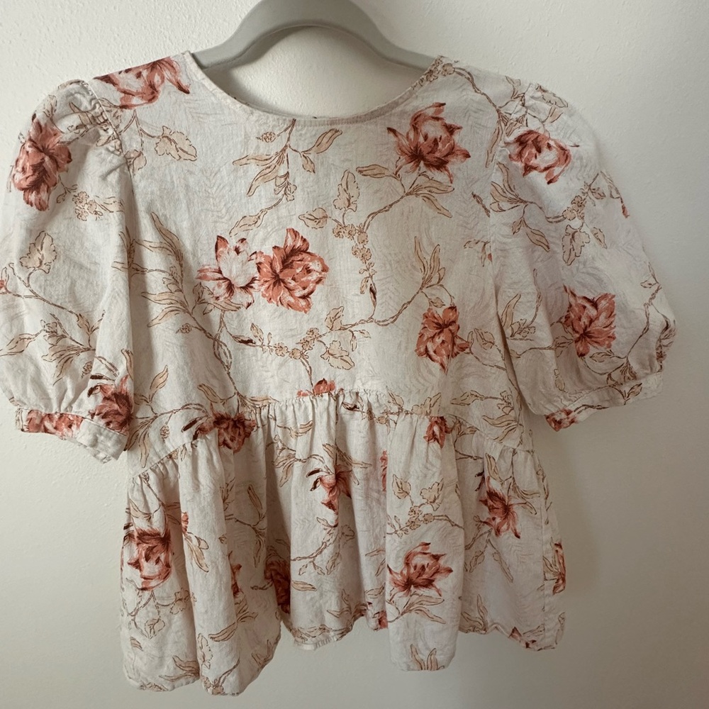 Zara white floral shirt